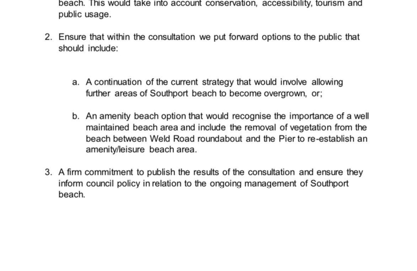 Conservative motion at Sefton Council 2